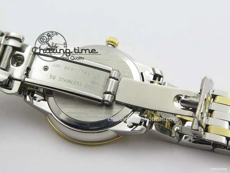 0111 De Ville 27mm SS YG Ladies MK 1:1 Best Edition White MOP Dial On SS Bracelet Ronda Quartz Sophisticated 8192